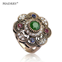 Madrry-Anillo de dedo de alta calidad con escultura Vintage, joyería turca, Color dorado antiguo, Aneis 2024 - compra barato