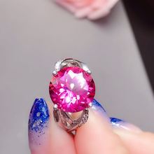 Natural Pink topaz ring Free shipping Natural real blue topaz 925 sterling silver 10*10mm gem Fine jewelry 2024 - buy cheap