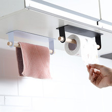 Бумажный держатель для полотенец для кухни самоклеющийся рулон стеллаж для хранения ткани вешалка на шкаф подвесная полка Ванная комната держатель туалетной бумаги 2024 - купить недорого