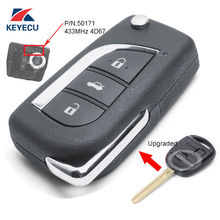 KEYECU Upgraded Flip Remote Key Fob 433MHz 4D67 for Toyota Prado 120 RAV4 Kluger 50171 2024 - buy cheap