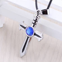 Anime Fairy Tail Choker Necklace Gray Fullbuster Blue Crystal Cross Alloy Pendant Fans Gift Men Woman Jewelry Best Drop shipping 2024 - buy cheap