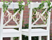 Mr & Mrs Wedding Wooden Chair Sign, Table Sign, Wedding Reception Decor, Wood Wedding Reception Chair Signs, Set Wedding Signs 2024 - buy cheap