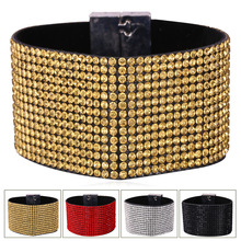 Full Rhinestone Bracelet Red / Clear / Black / Black 4 Color Fashion Jewelry For Women Gift Style  Big Wrap Bracelet H1509 2024 - buy cheap