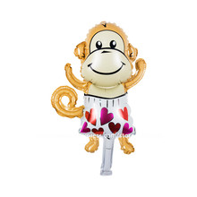Balões de folha de alumínio de macaco adorável 10 embutido balões infláveis para decoração de festa de aniversário infantil brinquedos de animais do zoológico e de festa 2024 - compre barato