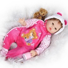 22inch silicone vinyl real soft touch reborn baby 55CM realistic reborn children playing toys Christmas sweet baby 2024 - buy cheap