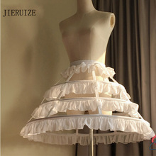 JIERUIZE Lolita Short Unique Petticoat Ball Gown Cosplay Underskirt 3 Hoops Ruffle Rockabilly Crinoline Wedding Accessories 2024 - buy cheap