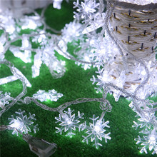 10 m 100 led/5 m 40led floco de neve led string luzes de fadas natal festa de casamento jardim luz da lâmpada decoração de natal luzes 2024 - compre barato
