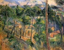 100% de pintura al óleo hecha a mano, lienzo de lino, l-estaque-view-through-the-pines-1883 por paul Cezanne, pinturas al óleo 2024 - compra barato