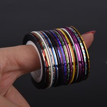 30Pcs DIY Decals 20m Mixed Colors Rolls Nail Art Striping Tape Line Decoration Sticker 2024 - buy cheap