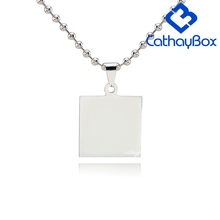 50PCS/LOT Stainless Steel Engravable Blank Dog Tag Square Charm Pendant 2024 - buy cheap