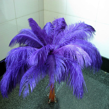 Wholesale!100pcs 25-30cm/10-12inch purple ostrich plumes feather cheap feathers ostrich feather wedding table decoration 2024 - buy cheap