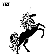 YJZT 13.2CM*17.4CM Unicorn Car Sticker Creative Decoration Body Of Car Vinyl Decal Black/Silver C4-1788 2024 - compre barato