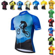 Camiseta masculina para ciclismo weimostar, 2021, profissional, equipe, mountain bike, verão, downhill, respirável, esporte, uniforme 2024 - compre barato