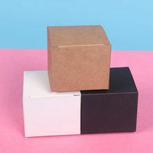50 шт мульти-размеры упаковочная черно-белая крафт-бумага картонные коробки складные простое мыло ручной работы в коробке маленькая крафт-бумага упаковка подарочная коробка 2024 - купить недорого