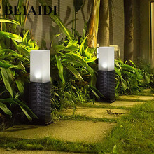 Beiaidi 6 pces solar powered rattan jardim paisagem lâmpada solar bollard luz led solar gramado à terra para quintal caminho pátio 2024 - compre barato