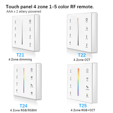 Painel de toque 4 zona rf remoto 2 x aaa bateria 2.4g rf controle da tela de toque para cct dim rgb rgbw rgb + cct led tira/lâmpada 2024 - compre barato