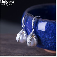 Uglyless 100% Real 925 Sterling Silver 3 Petals Flower Earrings for Women Elegant Pearls Earrings Natural Pearl Fine Jewelry 2024 - buy cheap