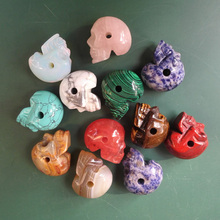 Free shipping wholesale 2014 new styles natural stone pendulum skull pendants beads fit DIY neckace making skull beads 12pcs/lot 2024 - buy cheap