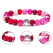 Paw Natural Stone Beads Chakra Bracelets Handmade Wristband Men Bracelet Bangle bijoux Animal Pet Jewelry Gift for Dog Owners 2024 - buy cheap