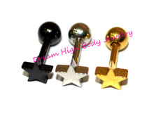 Five Star Ear Stud Earring Ear Rings Bars 316L Stainless steel Titanium Popular Jewelry Free Shipping Men Women Cool crystal 2024 - buy cheap