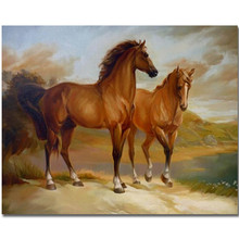 WEEN DIY Oil Painting By Numbers for Kids and Adults, Digital Canvas Painting, Modern Wall Art picture 40X50cm-Horse couple 2024 - buy cheap