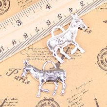 32pcs Jewelry Charms donkey burro 33x30mm Antique Silver Plated Pendants Making DIY Handmade Tibetan Silver Jewelry 2024 - buy cheap