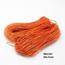 Cordón encerado de algodón a la moda, cordón de joyería naranja de 60m, accesorios de joyería, 1mm 2024 - compra barato