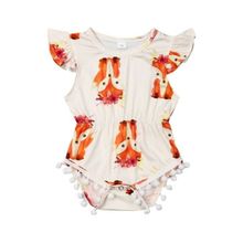Focusnorm New Newborn Infant Kid Baby Girl Bodysuit Print Cartoon Off Shoulder Jumpsuit Fashion Clothes Outfits 2024 - buy cheap