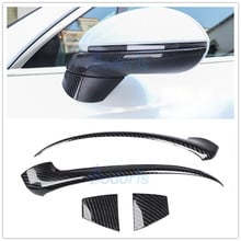 For Porsche Cayenne 2018 2019 Carbon Fiber Color Door Mirror Trim  Rear View Overlay Panel Chrome Car Styling Accessories 2024 - buy cheap