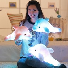 1 pcs 45cm Colorful Led Light Pillow Cushion Cute Dolphin Stuffed Plush Baby Toys Doll Toy Girl Birthday Gift Kids Gift 2024 - buy cheap