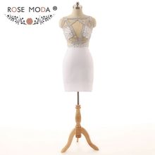 Белое коктейльное платье Rose Moda, коктейльное платье со стразами, светоотражающие платья, 2019 2024 - купить недорого