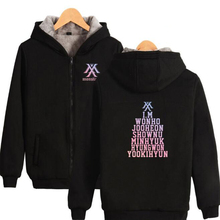 KPOP Monsta x Winter Women Jackets and Coats Korean Fashion K-POP Monstax Warm Thick Zipper Hooded Sweatshirt K-POP Clothes 2024 - buy cheap