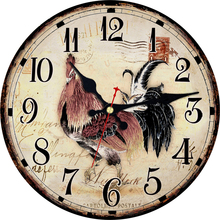 Vintage Cock Design Wall Clocks For Balcony Living Room Home Decorative Animal Watches  Wall Art Retro Large Wall Clocks 2024 - buy cheap