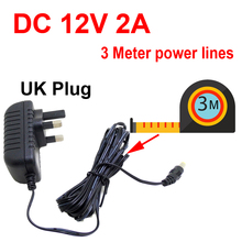3 Meters UK Power Adapter Charger 3M Power Cable Extension cord for Plug AC/DC CCTV Camera AC 100-240V DC 12V 2A (2.1mm * 5.5mm) 2024 - buy cheap