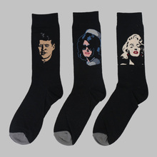 DONG AI Mens Character Cotton Socks Art Female Autumn winter Retro Patterend Socks Hipster Fashion Funny Crew Socks 3 Pairs 2024 - buy cheap