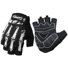 1 Pair 3D Print Cycling Gloves Half Finger Anti-Slip Bike Bicycle Sports Mesh Winter Skull Skeleton Goth Racing Motocross Gloves 2024 - buy cheap