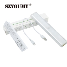 SZYOUMY-lámpara con Sensor de movimiento para armario de cocina y dormitorio, lámpara portátil recargable por USB, 10LED, 30 Uds. 2024 - compra barato