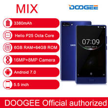 DOOGEE MIX 6 ГБ + 64 ГБ DTouch отпечатков пальцев двойной сзади Камера 5,5 ''Super AMOLED Экран Android 7,0 Helio p25 Octa Core 4 г 2024 - купить недорого
