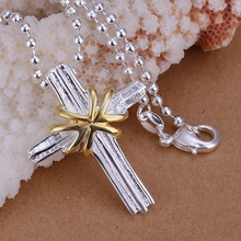 P103 Free Shipping silver plated Necklace, 925 fashion silver jewelry Separations Cross /CAGGAHQC CAGGAHQC 2024 - buy cheap