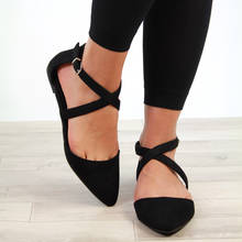 2019 Women Flat Sandals Shoes Cross Buckle Pointed Toe Summer Sandals Women Casual  Beach Sandals Shoes Black 2024 - buy cheap