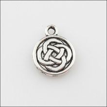 Fashion 25Pcs Tibetan Silver Color Round Chinese Knot Charms Pendants 11.5x15mm 2024 - buy cheap