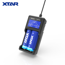 Зарядное устройство XTAR VC2 для аккумулятора, универсальное зарядное устройство с ЖК-дисплеем для 10440/16340/14500/14650/17670/18350/18500/18650 2024 - купить недорого