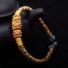 Simple five-color streamer national wind Tibetan style multicolored Chinese knot hand rope braid bracelet female hot sale 2024 - buy cheap