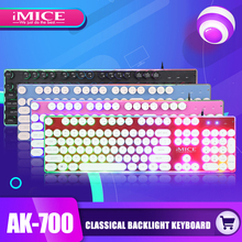Imice-teclado gamer com fio, usb, 104 teclas, retroiluminado, mecânico, retrô, punk, para win 7/8 2024 - compre barato