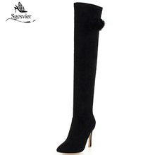 Sgesvier-Botas de punta estrecha para mujer, zapatos por encima de la rodilla, botas de talón fino, talla 34-48, OX923 2024 - compra barato