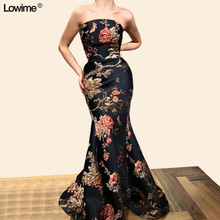 2019 New Arrival Strapless Mermaid Robe De Soiree Sleeveless Backless Floor Length Evening Dresses Long Abendkleider 2024 - buy cheap