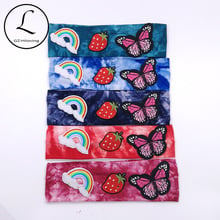 Baby Girls Tie Dye Cotton Lycra Headbands Summer Soft Stretch Butterfly Patch Head Bands Hair band Accessories For Kids Childs 2024 - buy cheap