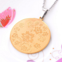 Fashion Gold Plating 316L Stainless Steel Pendant Round Pendant Chains Gold Color Necklaces For Women Men Jewelry Gift 2024 - buy cheap