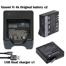 Baterias para xiaomi yi 4k + carregador duplo, para xiaomi yi 4k xiaoyi 2 ii, câmera de ação 2024 - compre barato