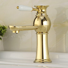 Golden bathroom basin sink mixer tap with solid brass basin faucet of hot cold gold bathroom basin faucet 2024 - buy cheap